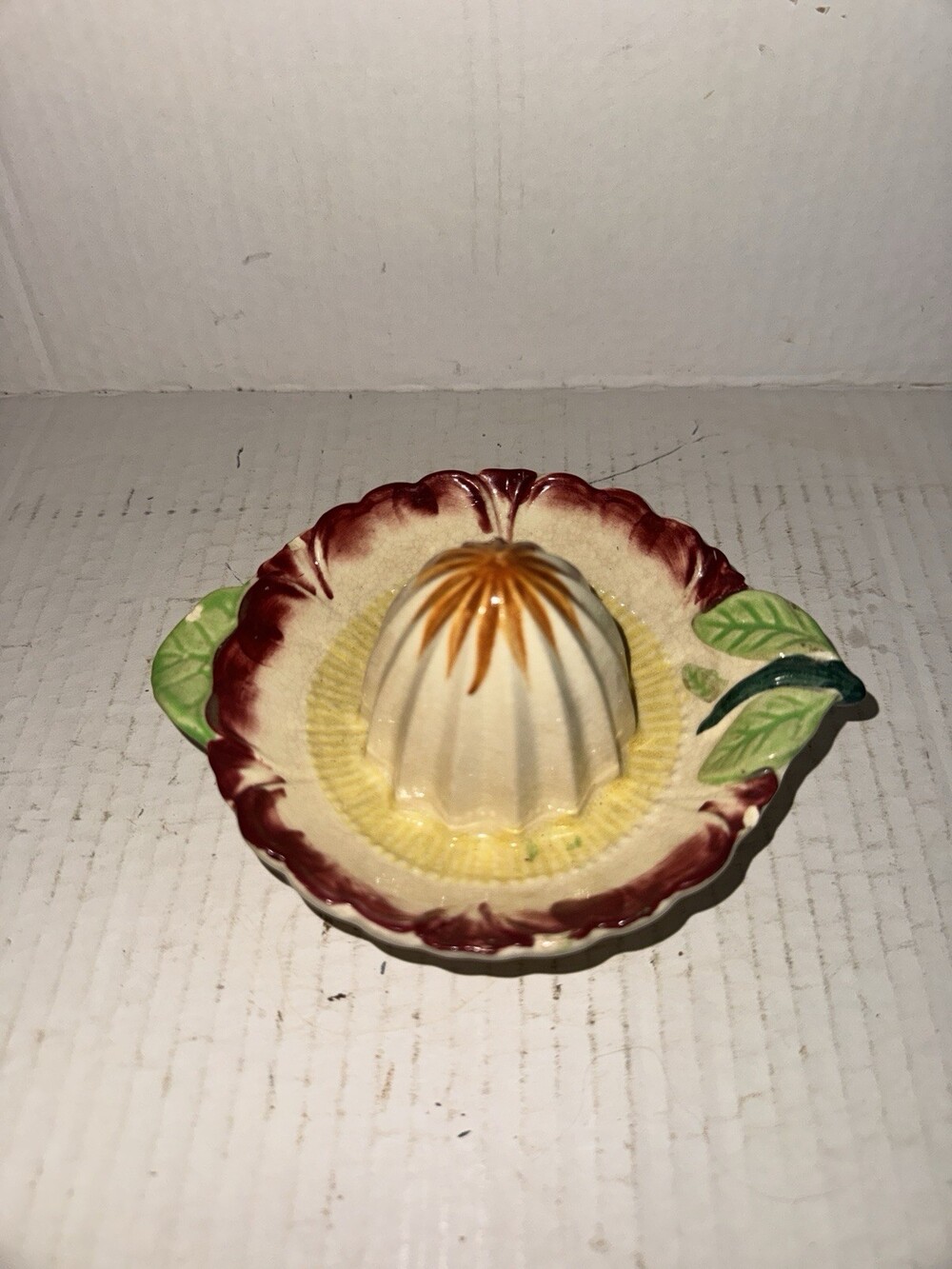 Vintage Made in Japan Ceramic Flower Citrus Juicer Reamer Hand Painted